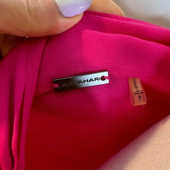 Elie Tahari Fuchsia Short Sleeve Silk Blouse Sz. S - Picture 3 of 4